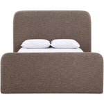 Fira Linen Textured Fabric Upholstered Queen Bed in Brown