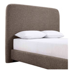 Fira Linen Textured Fabric Upholstered Queen Bed in Brown