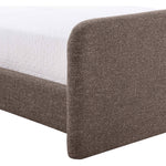 Fira Linen Textured Fabric Upholstered Queen Bed in Brown
