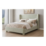 Penny Chenille Fabric Upholstered Queen Bed in Mint Green