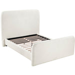 Fira Linen Textured Fabric Upholstered Queen Bed in Cream