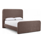 Fira Chenille Fabric Upholstered King Bed in Brown