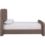 Fira Chenille Fabric Upholstered King Bed in Brown