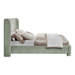 Penny Chenille Fabric Upholstered Queen Bed in Mint Green