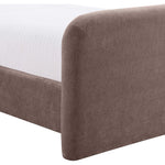 Fira Chenille Fabric Upholstered King Bed in Brown