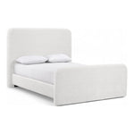 Fira Chenille Fabric Upholstered King Bed in Cream