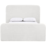 Fira Chenille Fabric Upholstered King Bed in Cream