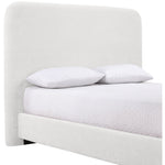 Fira Chenille Fabric Upholstered King Bed in Cream