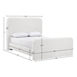 Fira Chenille Fabric Upholstered King Bed in Cream