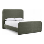 Fira Chenille Fabric Upholstered King Bed in Green