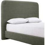 Fira Chenille Fabric Upholstered King Bed in Green