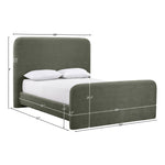Fira Chenille Fabric Upholstered King Bed in Green