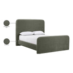 Fira Chenille Fabric Upholstered King Bed in Green