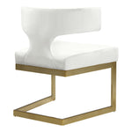Alexandra Velvet Upholstered Dining Chair in Cream