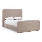 Fira Chenille Fabric Upholstered King Bed in Taupe