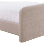 Fira Chenille Fabric Upholstered King Bed in Taupe