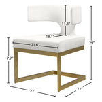 Alexandra Velvet Upholstered Dining Chair in Cream