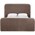 Fira Chenille Fabric Upholstered Queen Bed in Brown