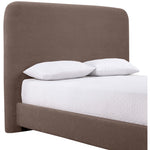 Fira Chenille Fabric Upholstered Queen Bed in Brown