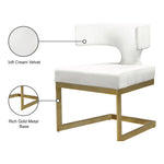 Alexandra Velvet Upholstered Dining Chair in Cream