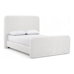 Fira Chenille Fabric Upholstered Queen Bed in Cream