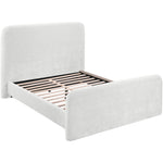 Fira Chenille Fabric Upholstered Queen Bed in Cream