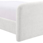 Fira Chenille Fabric Upholstered Queen Bed in Cream