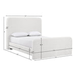 Fira Chenille Fabric Upholstered Queen Bed in Cream