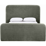 Fira Chenille Fabric Upholstered Queen Bed in Green