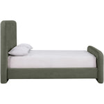 Fira Chenille Fabric Upholstered Queen Bed in Green