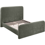 Fira Chenille Fabric Upholstered Queen Bed in Green