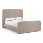 Fira Chenille Fabric Upholstered Queen Bed in Taupe