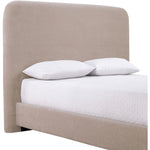 Fira Chenille Fabric Upholstered Queen Bed in Taupe