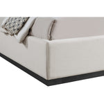 Flynn Linen Textured Fabric Upholstered King Bed in Beige