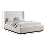 Flynn Linen Textured Fabric Upholstered King Bed in Beige