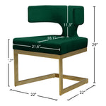 Alexandra Velvet Upholstered Dining Chair in Green