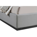 Flynn Linen Textured Fabric Upholstered King Bed in Grey