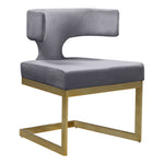 Alexandra Velvet Upholstered Dining Chair in Grey