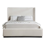 Flynn Linen Textured Fabric Upholstered Queen Bed in Beige
