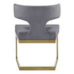 Alexandra Velvet Upholstered Dining Chair in Grey