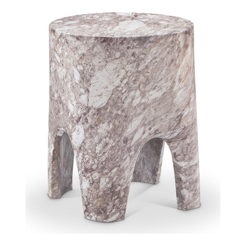 Foligno Marble Finish Concrete Indoor / Outdoor End Table in Brown