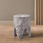 Foligno Marble Finish Concrete Indoor / Outdoor End Table in Brown