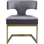 Alexandra Velvet Upholstered Dining Chair in Grey