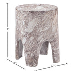 Foligno Marble Finish Concrete Indoor / Outdoor End Table in Brown