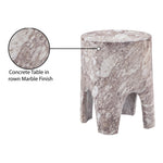 Foligno Marble Finish Concrete Indoor / Outdoor End Table in Brown