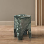 Foligno Marble Finish Concrete Indoor / Outdoor End Table in Green