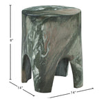 Foligno Marble Finish Concrete Indoor / Outdoor End Table in Green