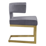 Alexandra Velvet Upholstered Dining Chair in Grey