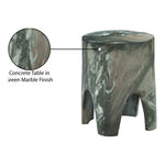 Foligno Marble Finish Concrete Indoor / Outdoor End Table in Green