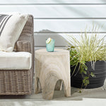 Foligno Travertine Finish Concrete Indoor / Outdoor End Table in Natural